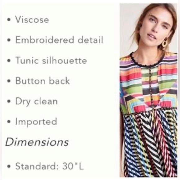 Anthropologie Conditions Apply Kynsa Embroidered Babydoll Tunic Top - S - Picture 16 of 16